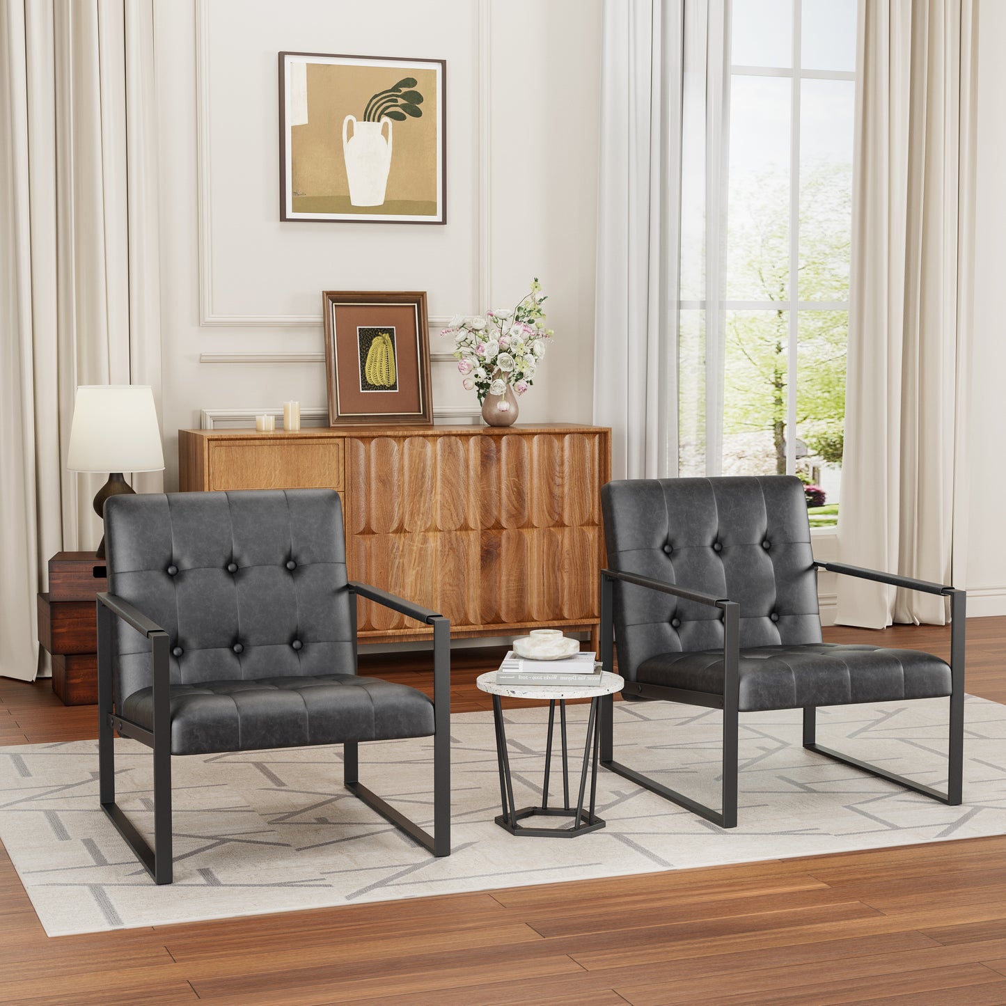 Accent Chair Modern Upholstered Accent Chair, Linen Sofa Chair For Bedroom, Living Room, Office
