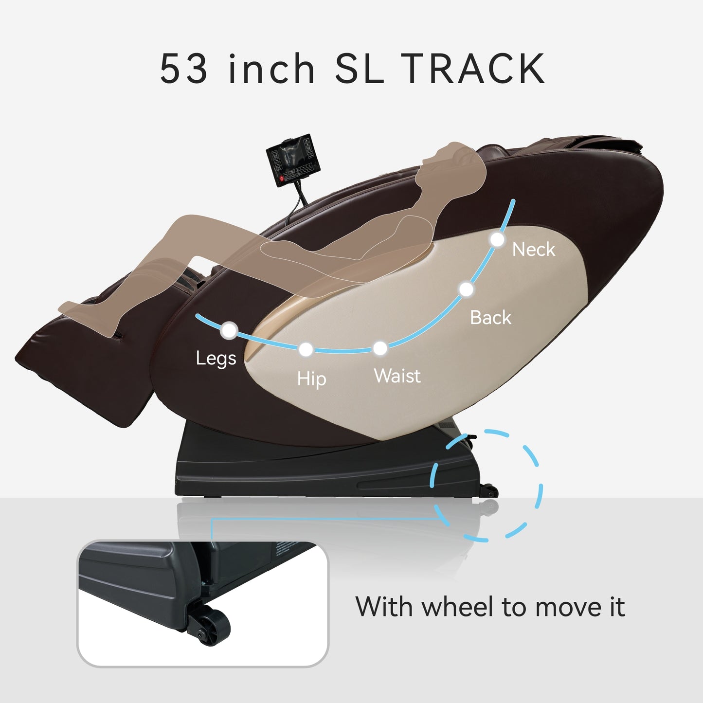 Massage Chairs Full Body Massage Recliner With Foot Roller,Airbag Massage SL Track, Zero Gravity, Bluetooth Speaker,Brown