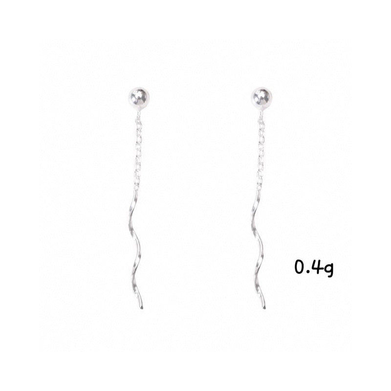 Fashionable Korean-style Clover-wave Drop Earrings For Women