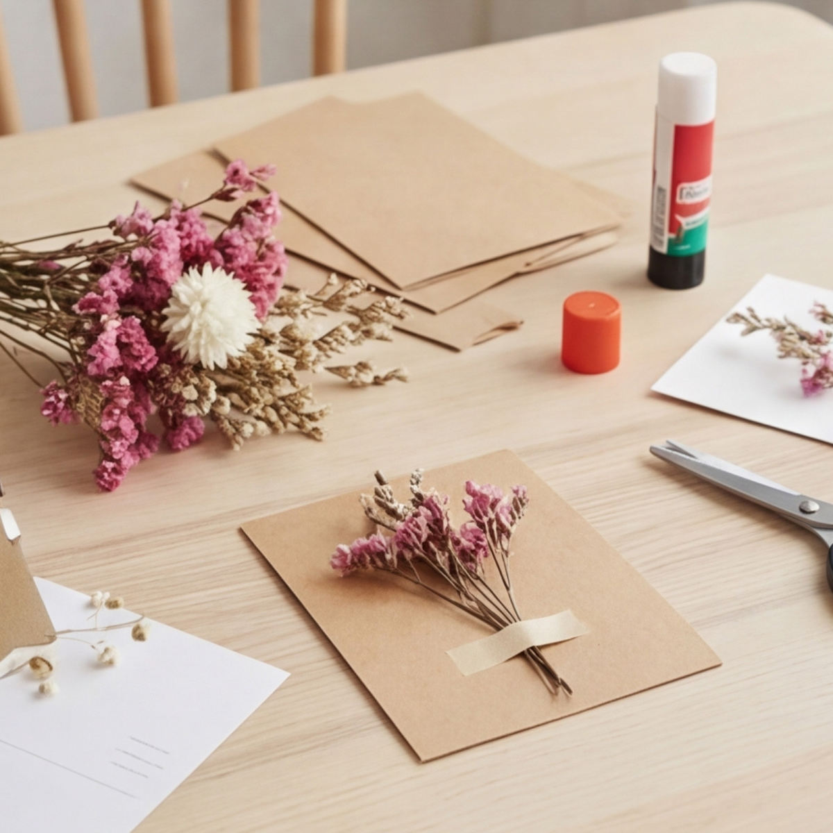 Mini Dried Flower Set With 12 Crystal Immortelle And Love Grass For DIY Decor – Party Accessory Set