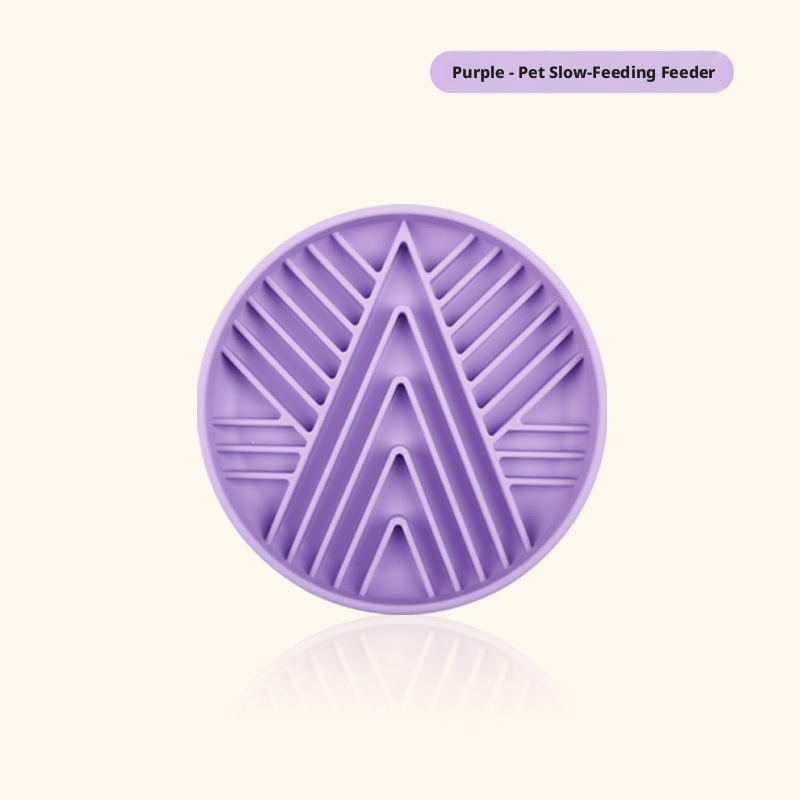 Pet Slow Eating Plate-Purple-Silicone-1 piece