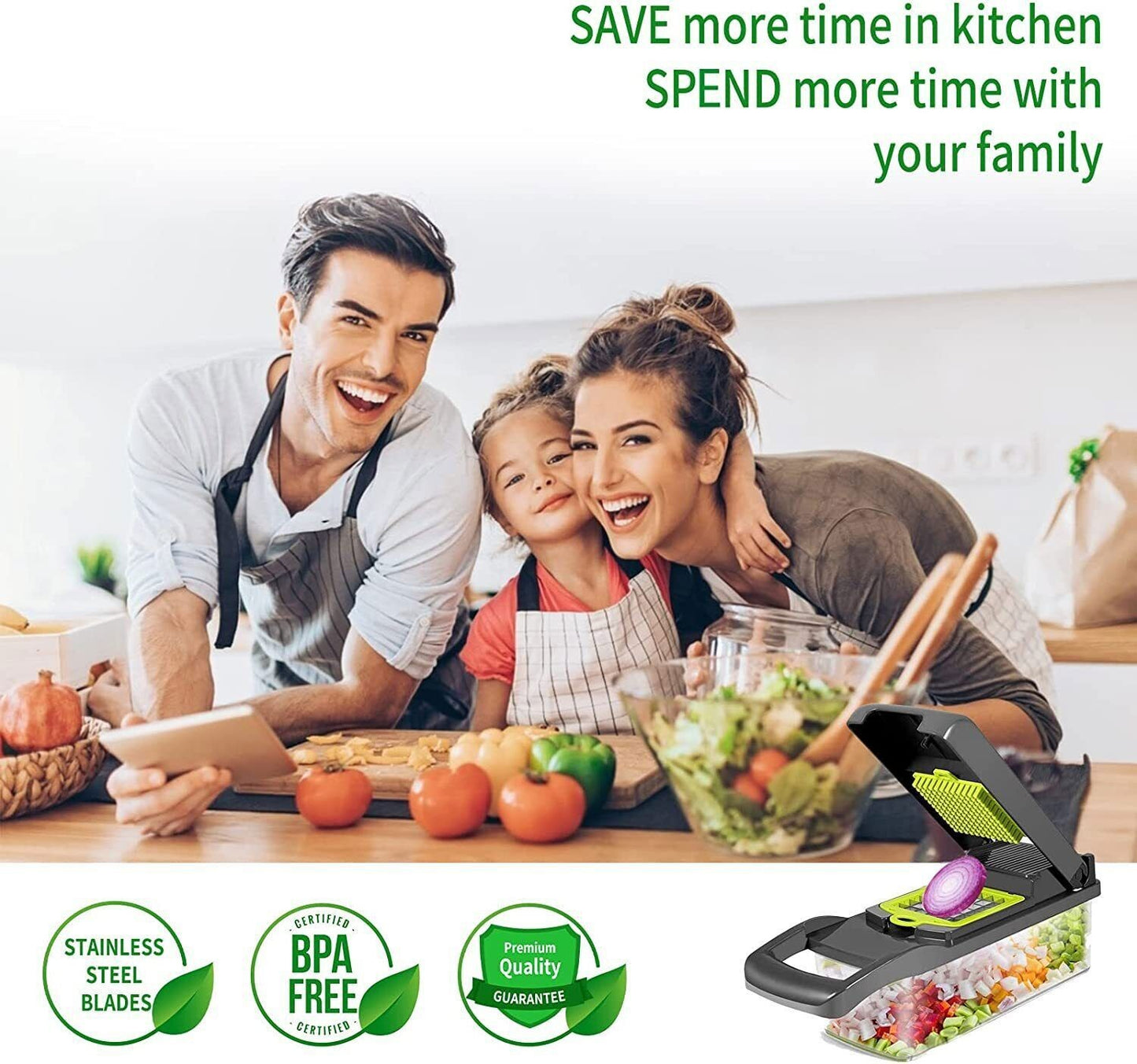 Nice Smart 15TLG Dicer Vegetable Slicer Shredder Manual Onion Chopper