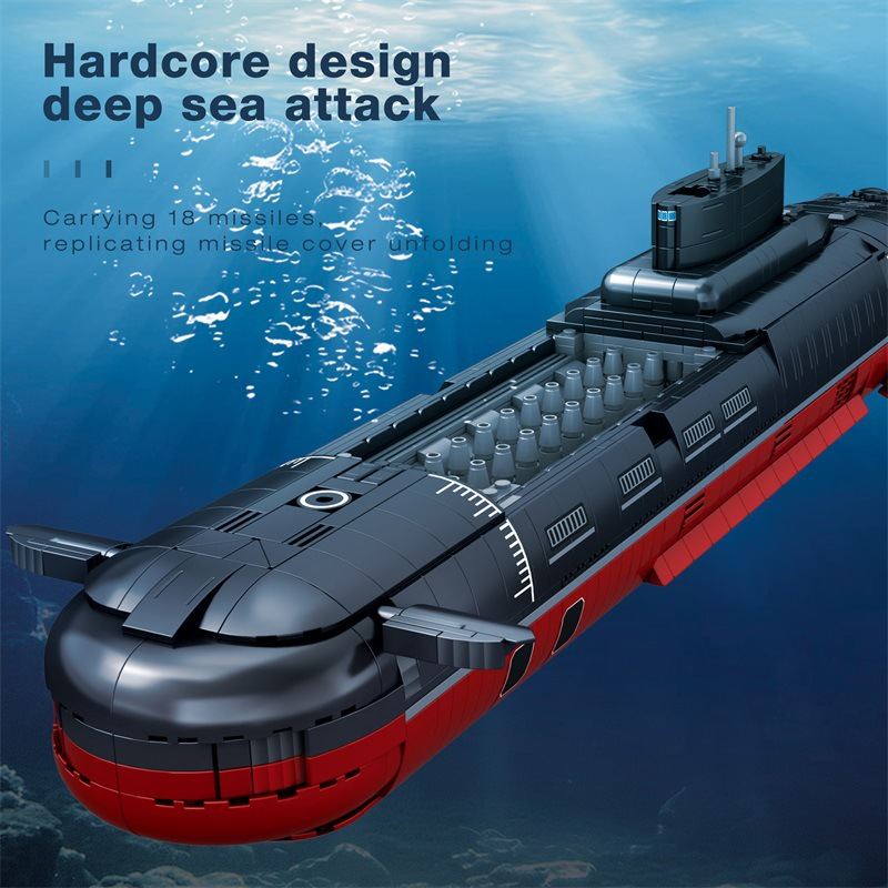 Military Typhoon Submarine Building Blocks Educational Desktop Decoration Toys