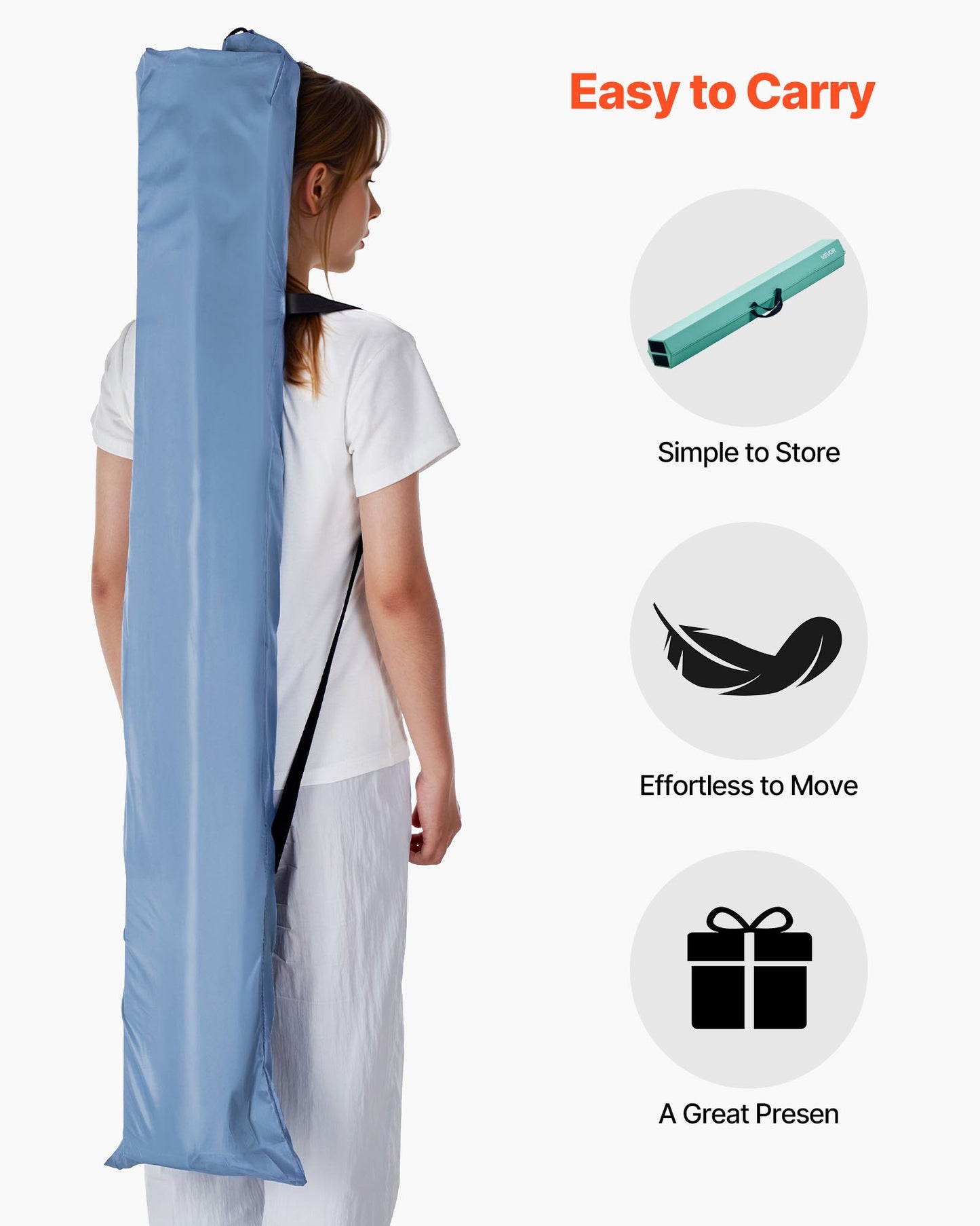 8FT Folding Balance Beam For Kids, 200LBS Stable Support Gymnastics Floor Beam With Non-Slip Mats, Gymnastics Training Equipment With Anti-Slip Bottom And Carrying Bag For Home Gym, Mint Green