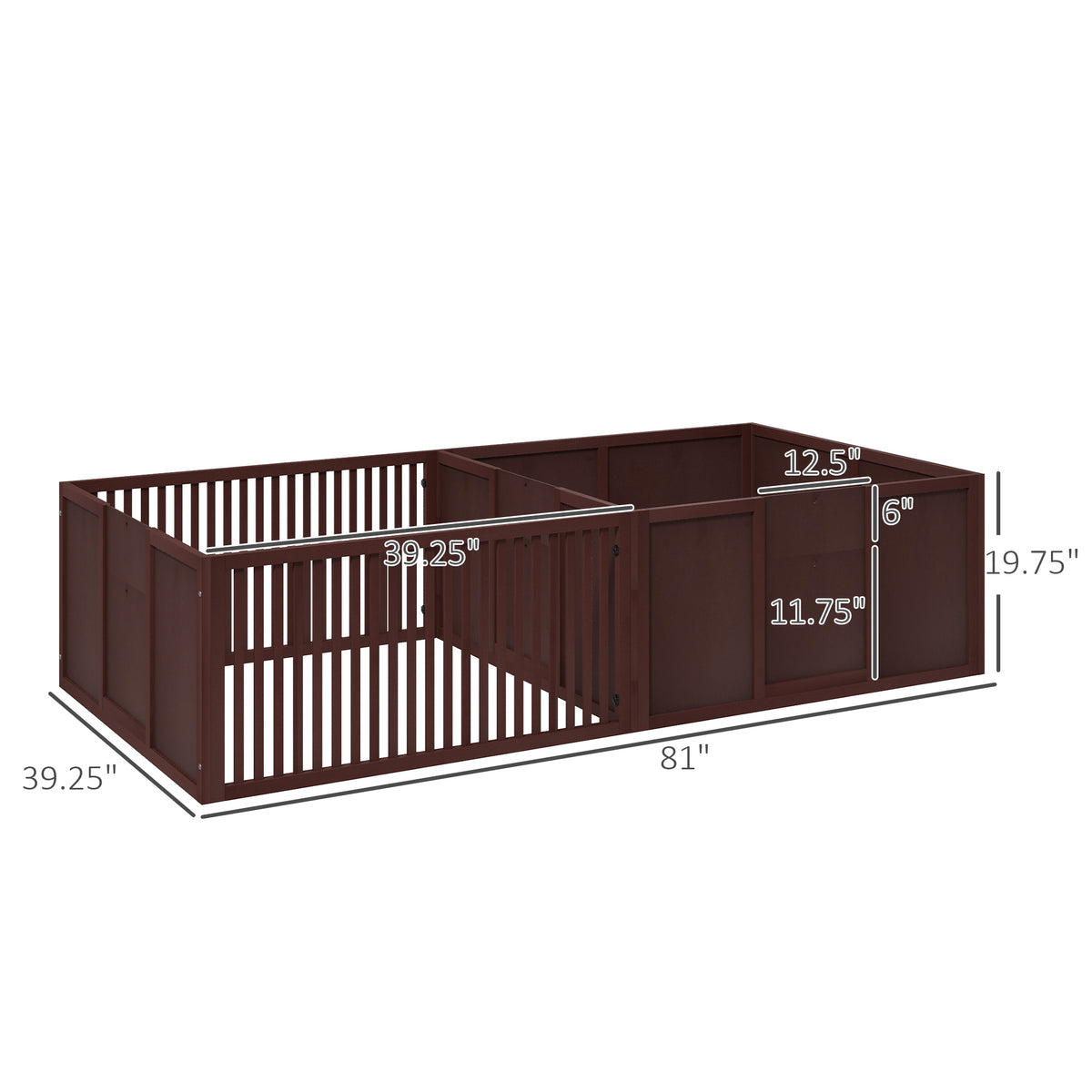 Whelping Box for Dogs Built for Mothers Comfort, Dog Whelping Pen with Removable Doors, Puppy Playpen for Indoors, Newborn Puppy Supplies & Essentials, 81" x 39" x 20", Coffee