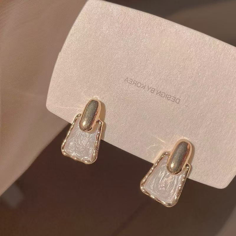 2026 Trendy Niche High-End Earrings, Personalized Oil Drip Geometric Stud Earrings, Elegant Women's Fashion Ear Jewelry