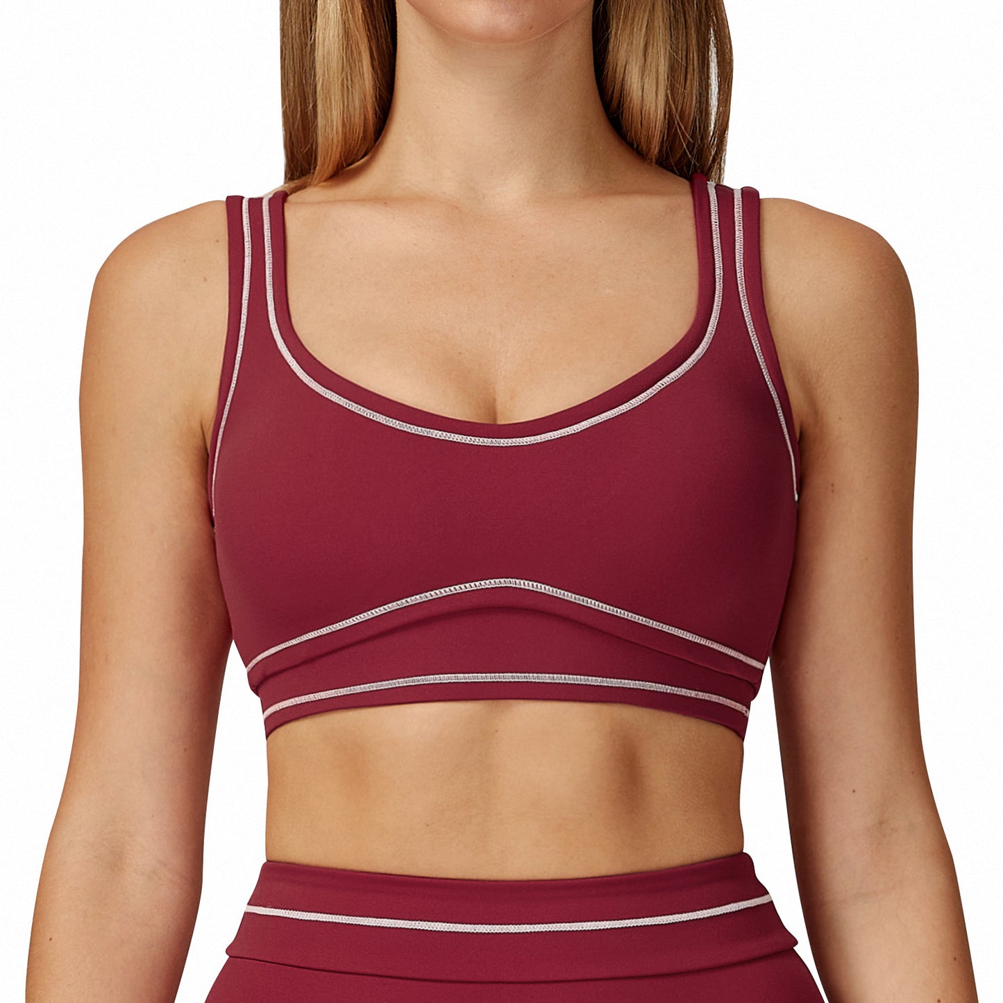 Contrast Color Brushed Yoga Bra Advanced Sense U-shaped Beauty Back Exercise Underwear