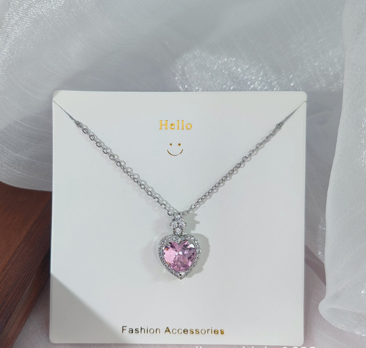Korean New Zircon Heart Necklace For Women, High-End Fashion Temperament Versatile Collarbone Chain, Popular Live Broadcast Factory Wholesale