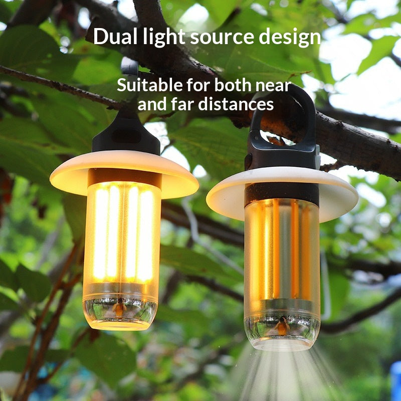 Dual-Source Camping Light With Outdoor Multi-Function Hanging Hook