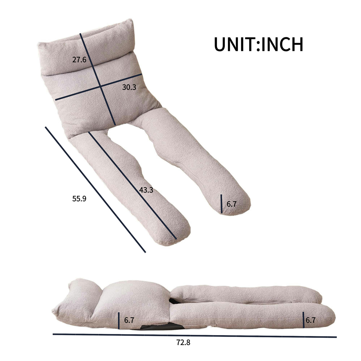 Adjustable Head And Waist,U-shaped Full-body Recliner For Sleeping,reading And Physiotherapy