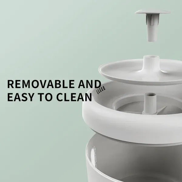 2500ML USB Round Pet Water Fountain, Automatic Cat Water Dispenser With Circulating Pump, Detachable For Easy Cleaning, Ultra-Quiet For Cats & Dogs
