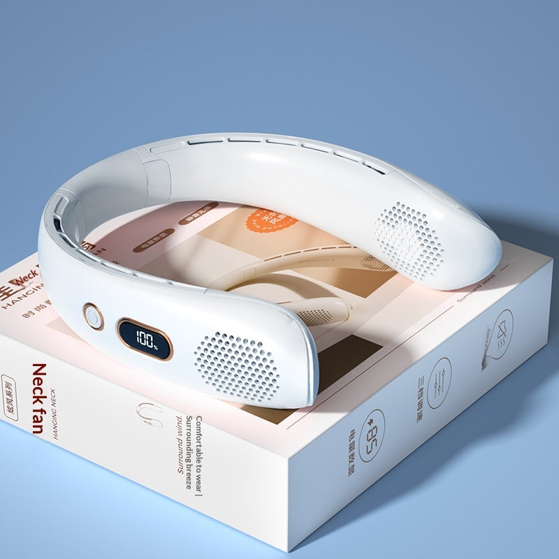 Foldable USB-Charging Digital Display Neck Fan
