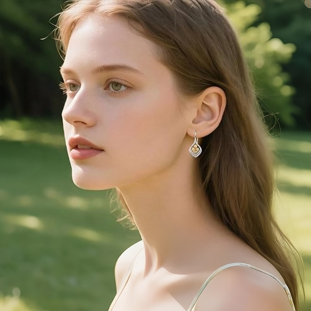 Sunflower Earrings 925 Sterling Silver Filigree 18K Gold Plated Leverback Hoop Dangle Earrings Sunflower Jewelry Gift for Women