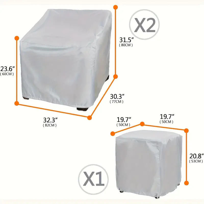 Waterproof Outdoor Patio Furniture Cover Set - Heavy Duty Dust Proof Protector For Table Chairs Sofa - All Weather Garden Deck Covers