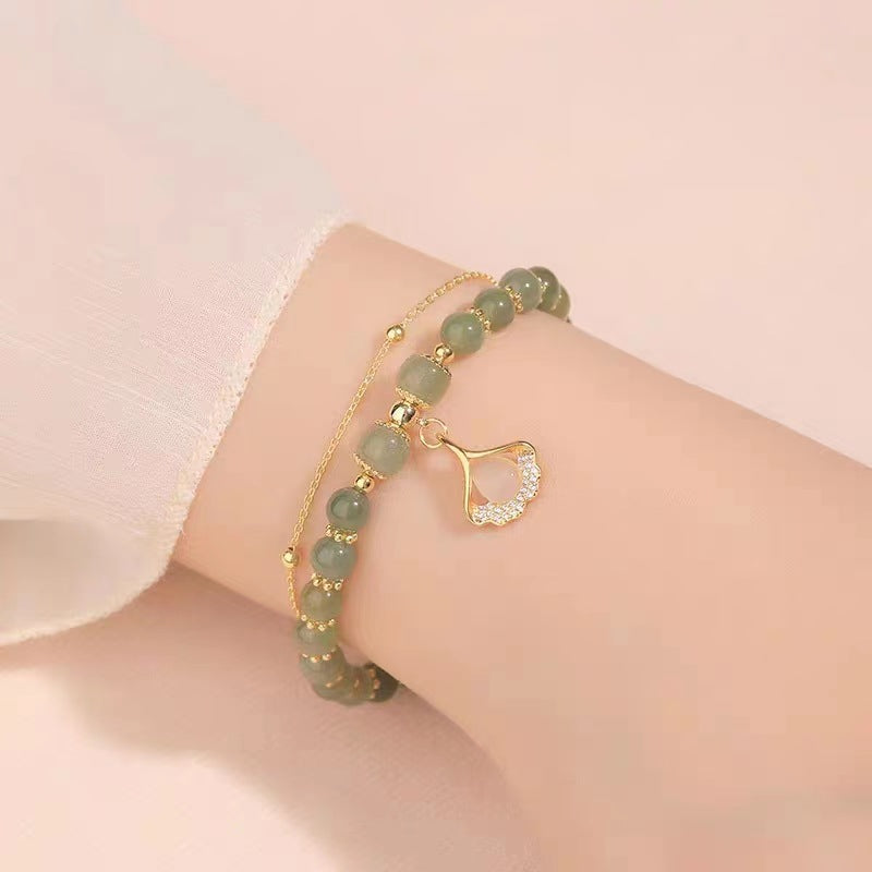 Hetian Jade Safety Lock Bracelet For Women, Suitable For Best Friends And Students, Versatile, Niche Design, High-End, Light Luxury, Vintage Style