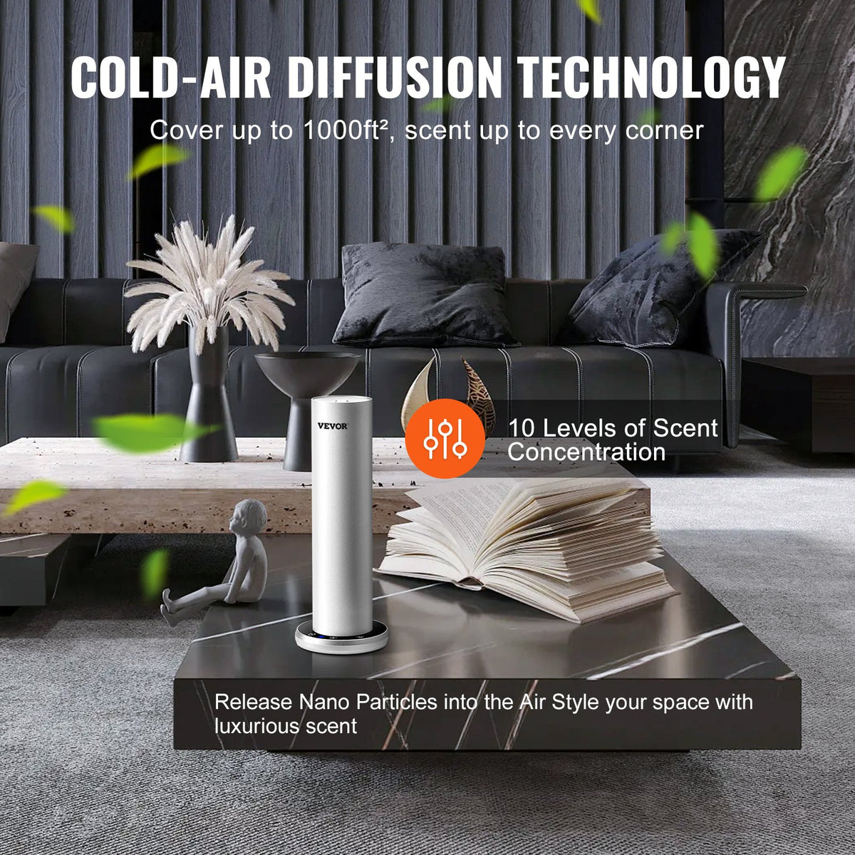 Duftluftmaschine Für Zuhause, 120 Ml Bluetooth Smart Kaltluftdiffusor, 93,4 M² Wasserloser Duftluftdiffusor Für Ätherische Öle, Bodenstehende Aromatherapiemaschine Für Spa, Yoga, Zuhause, Büro,