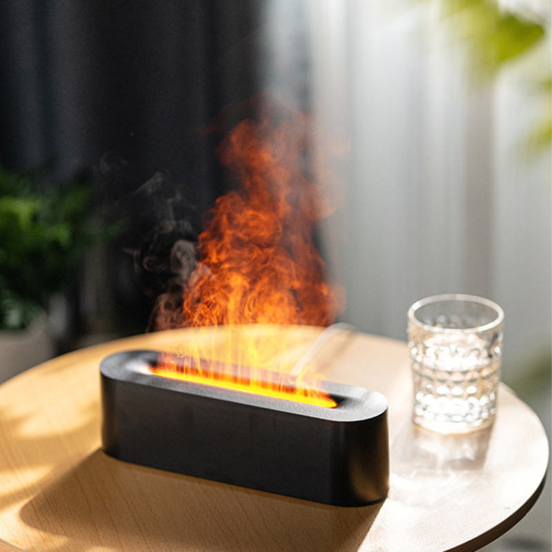 Fireplace Flame Diffuser Aromatherapy Essential Oil Diffuser 150ml Cool Mist Ultrasonic Humidifier For Bedroom Office Home Yoga