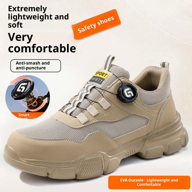 Smart Buckle Labor Protection Anti-smash Steel Toe Protective Shoes