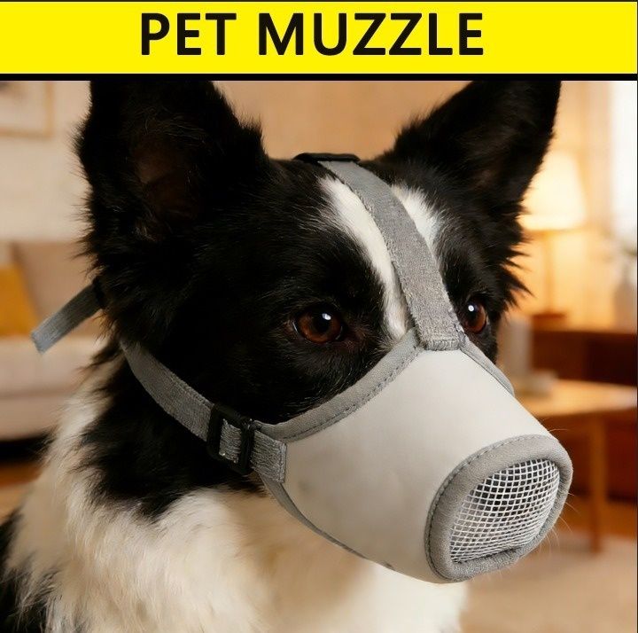 Pet Cat And Dog Muzzle Adjustable Bite Proof And Bark Control Breathable