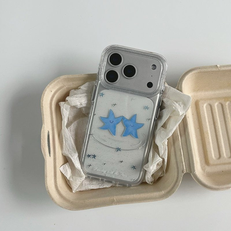Korean-style Niche Fresh And Cute Blue Star Phone Case For Couples