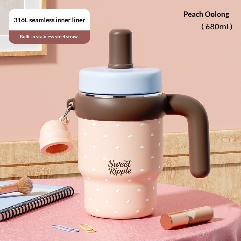 High Appearance New Straw With Large Capacity Ice Cream Cup For Home Use