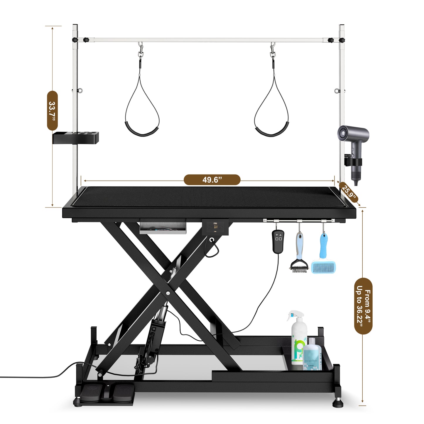 Update Electric Pet Grooming Table, 110V 220V Professional Groomer Recommend Super Deluxe Electric Pet Grooming Table, Height Adjust From 8 Up To 36inch BLACK COLOR