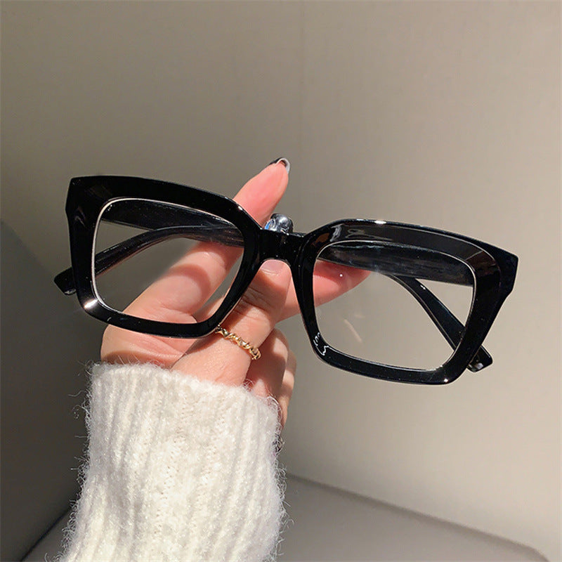 European And American Square Frame Street Photography Slimming High-value Korean Version Trendy Flat Glasses