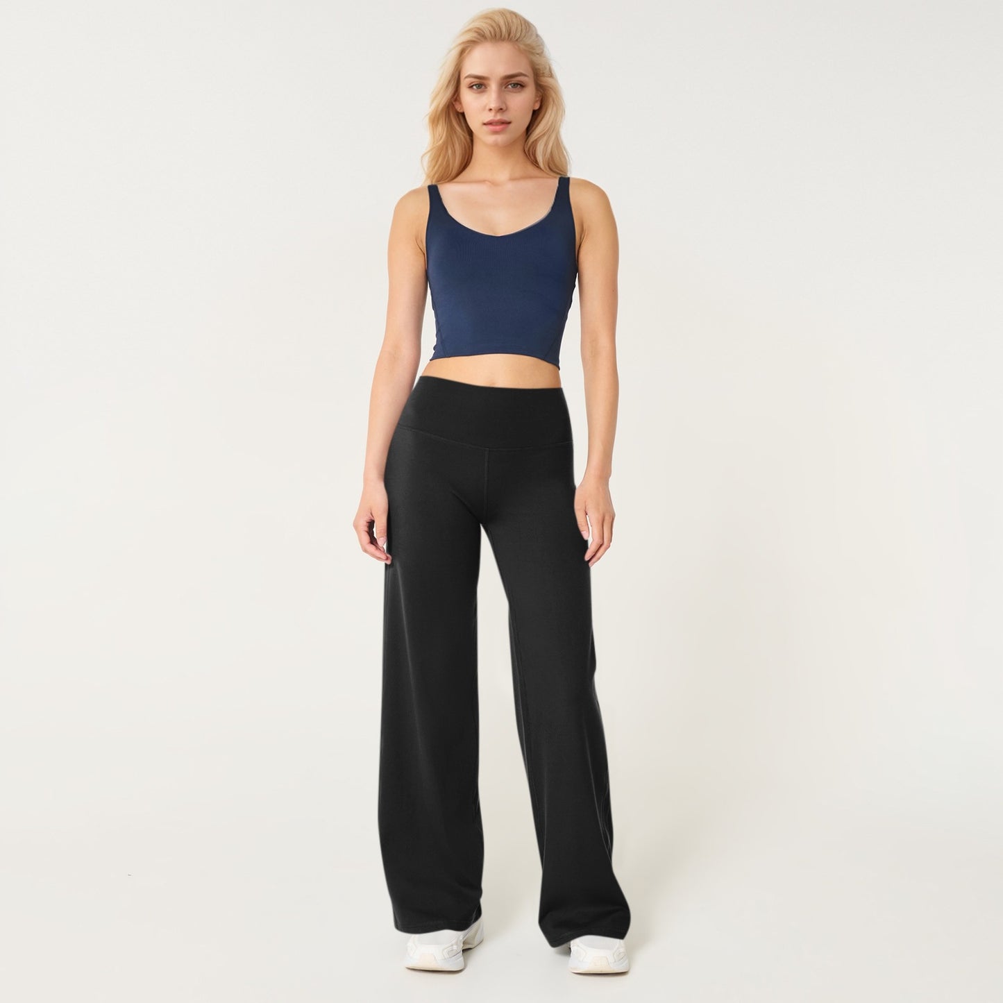 Women's High-Waist Loose Yoga Pants - Wide-Leg Fitness Leggings for Sports and Casual Wear