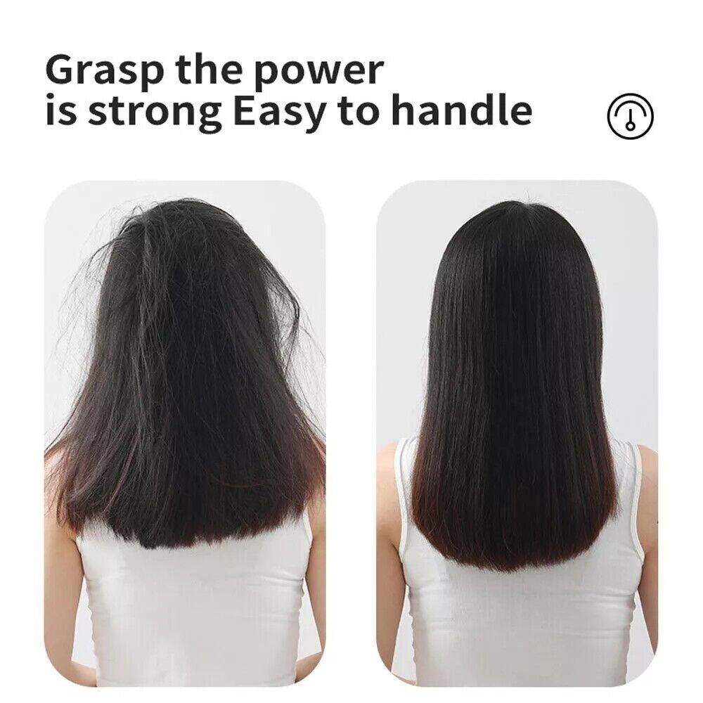 2in1 Negative-ion Hair Straightener Brush Curling Salon Styling Comb Ceramic New