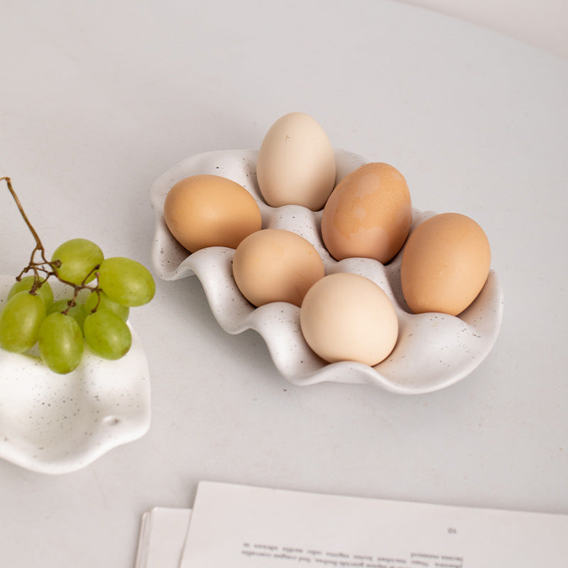 Kitchen Simple Ceramic Egg Holder Storage Box For Home
