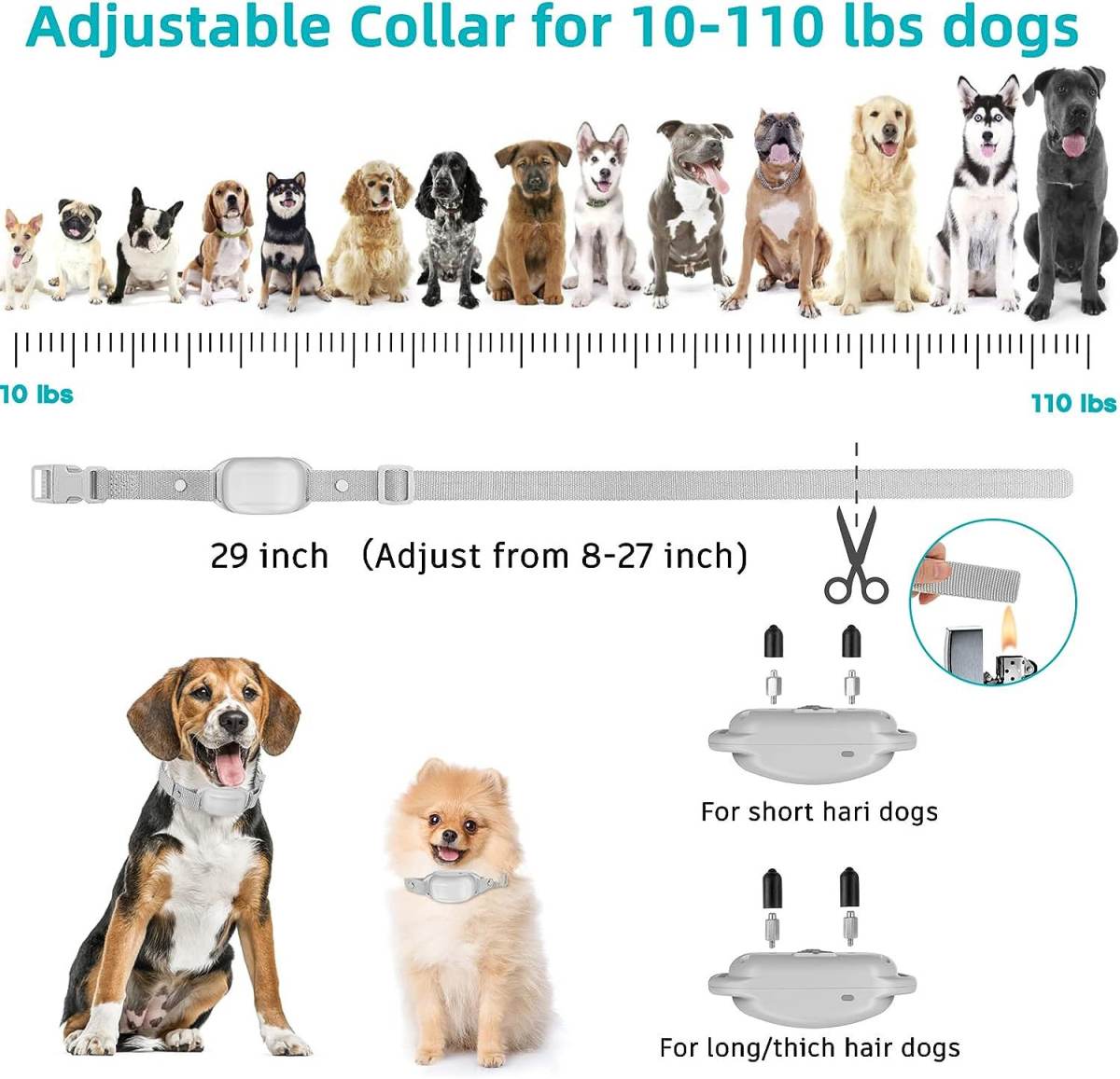 Remote Control Dog Training Device, Pet Training Tool, Color Screen, Small Dog Training Device, Anti-bark Collar, Miracle Dog Training Tool, Collar.