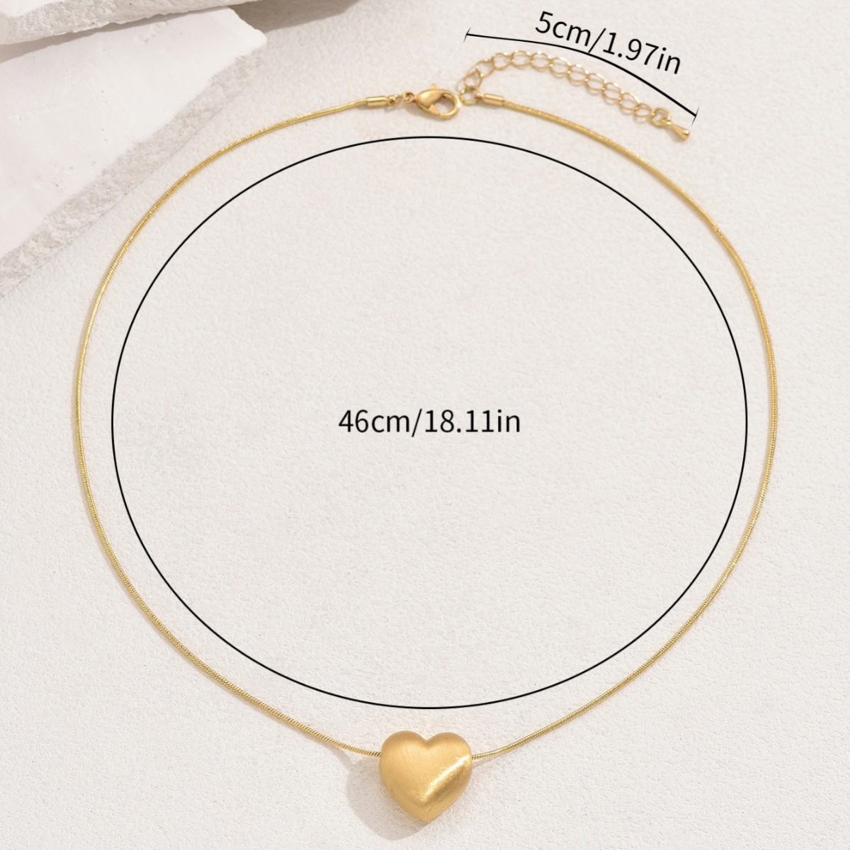 2026 New Autumn Women Heart Necklace, Unique Matte Heart Design Premium Texture Versatile Clavicle Jewelry