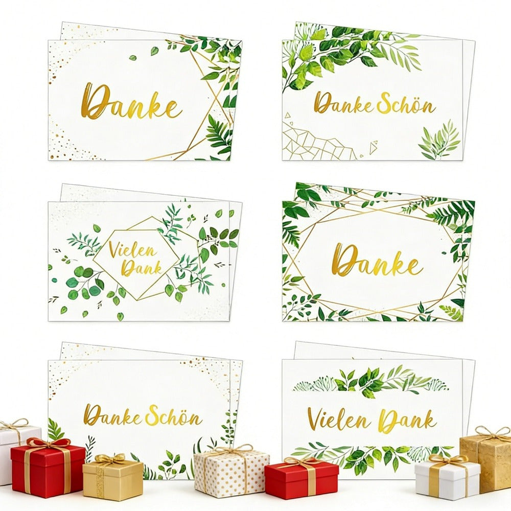 24 Light Green Thank-You Cards With Envelopes,Set Of Neutral Greeting Cards For Thank-You Messages,Versatile Paper Cards For Gifts And Small Gifts,Handwritten Messages For Friends And Family