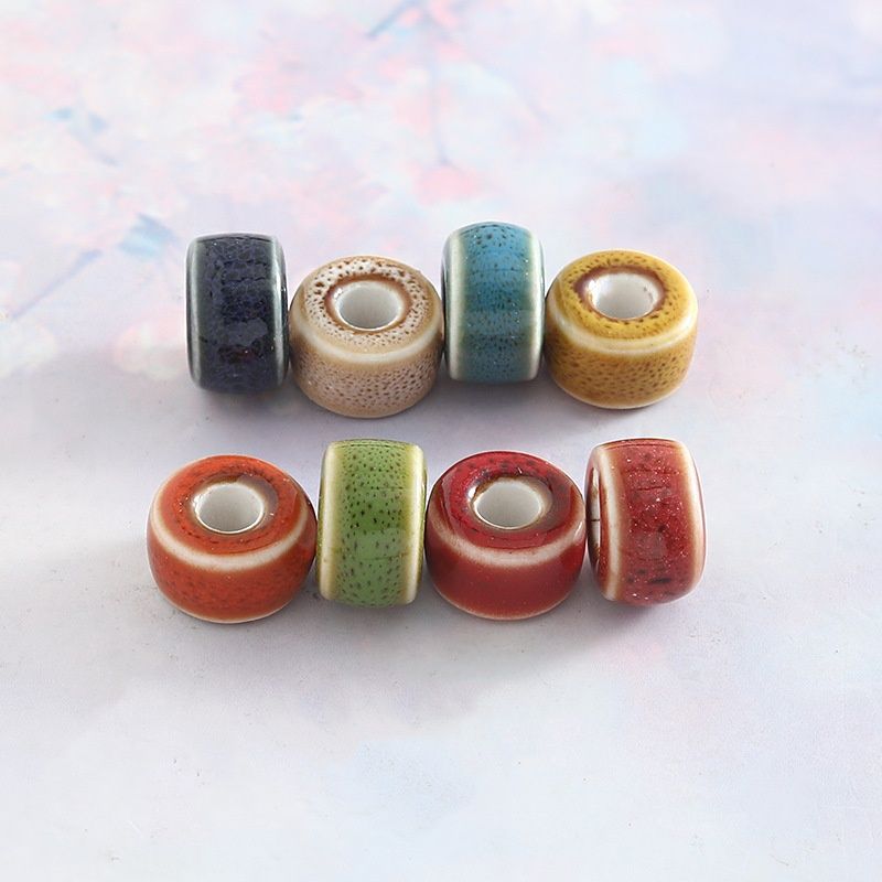 Color Fixed Spacer Ceramic Beads Bracelet Bracelet Accessories Large Hole Abacus Ceramic Beads