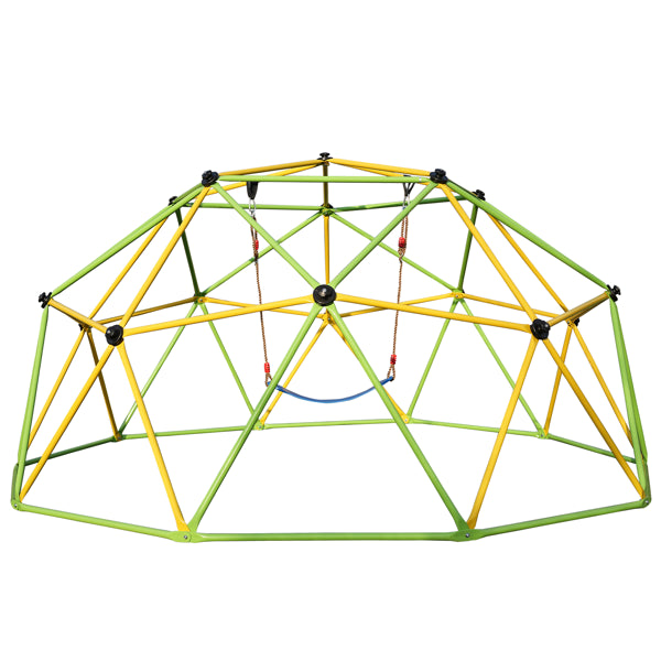 10FT Climbing Dome For Kids Jungle Gym Apply To Park Dome Climber With Swing Playground Equipment,Green