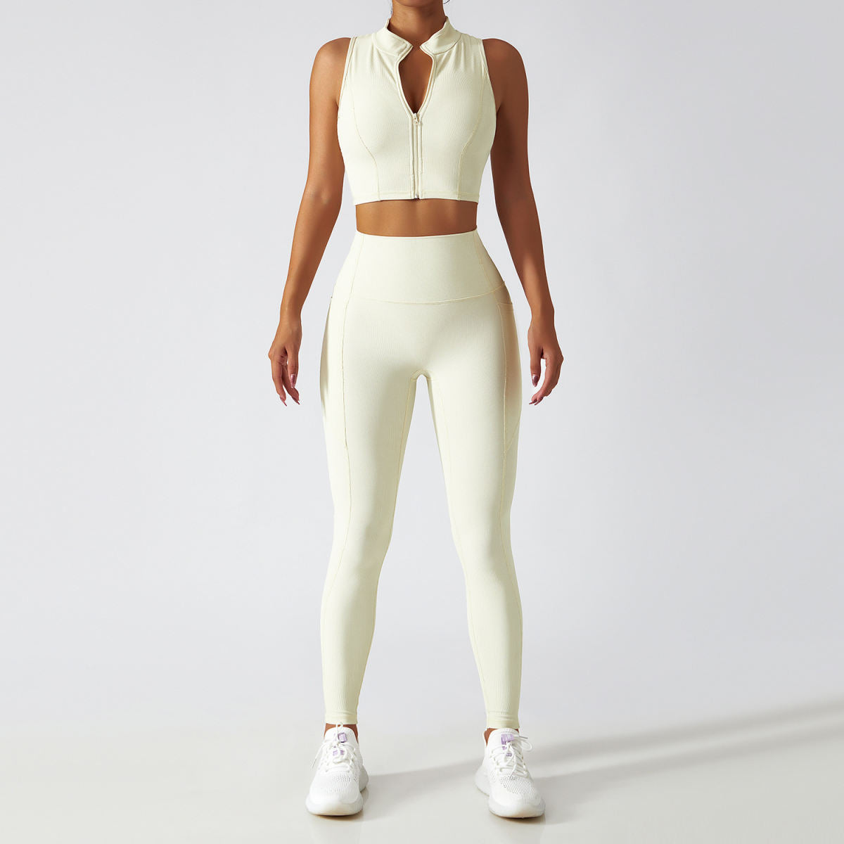 Breathable Zipper Long Sleeve Yoga Suit