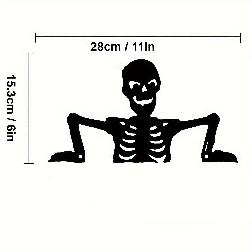 Gothic Metal Skull Silhouette Wall Plaque - Outdoor & Indoor Halloween Decor