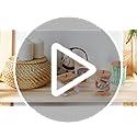 Tbestmax Qtips Holder Bathroom Container, 10 OZ Cotton Ball/Swabs Dispenser, Apothecary Jar Organizer for Storage Brown Wo...