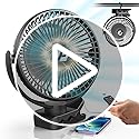 Korbot 8-inch Clip on Fan - 12000mAh Portable Fan Battery Rechargeable with 3 Speeds and Strong Airflow, USB Fan Small Des...