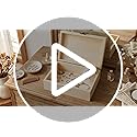 WSICSE Unpainted Wood Box with Hinged Lid - 7.1"x5.1"x2.8" for Crafts DIY Storage Jewelry & Gift Box and Hobby Organization