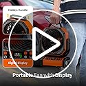 Socool Camping Fan with Light, 20000mAh Rechargeable Battery Fan with Remote, 112Hrs & 8 Speeds, Digital Display, Timer, A...