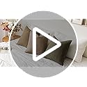 SINYASAN Soft Linen Striped Throw Pillow Covers 18"x18" Set of 2, Olive Green Textured Decorative Pillow Cases for Sofa Be...