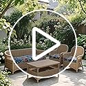 FORCHEER Waterproof Patio Cushion Covers 20x20 Floral Printed Stretch Outdoor Cushion Seat Covers for Wicker Chair Set of ...