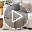 Cushonix Pack of 4 Throw Pillow Covers 18x18 inch Blue Series Boho Cushion Covers Decorative Farmhouse Pillow Covers for C...