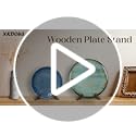 XKDOUS 2 Pack Plate Stand for Display, 6.5 Inch Wood Plate Display Holders, Picture Frame Holder, Cookbook Stand Recipe Bo...
