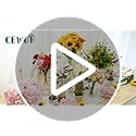 CEWOR Fake Flowers in Vase, Artificial Flowers Arrangement in Vase, Fake Floral Table Centerpieces Decor for Kitchen Farmh...