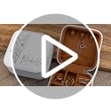 Custom Leather Customized Jewelry Organizer Box w/Name & Birth Flower Month - Birthday Gifts for Women, Mom Personalized J...