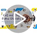 Yqskt 200 PCS Cat and Dog Meme Stickers Pack, Funny Meme Pet Stickers for Water Bottles Car Hard Hat Laptop, Waterproof Vi...