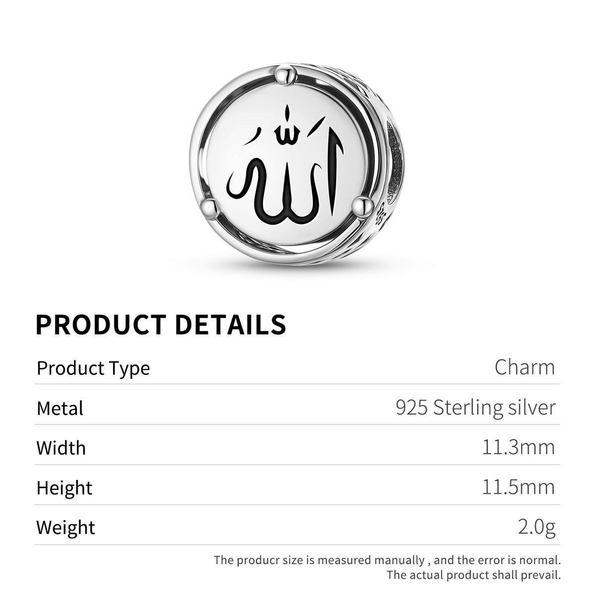 925 Sterling Silver Islam Allah Charms For Bracelets & Necklaces Pendants Beads Jewelry Fit Pan Bracelet Charm Ethnic Cultural Symbols Gifts For Women