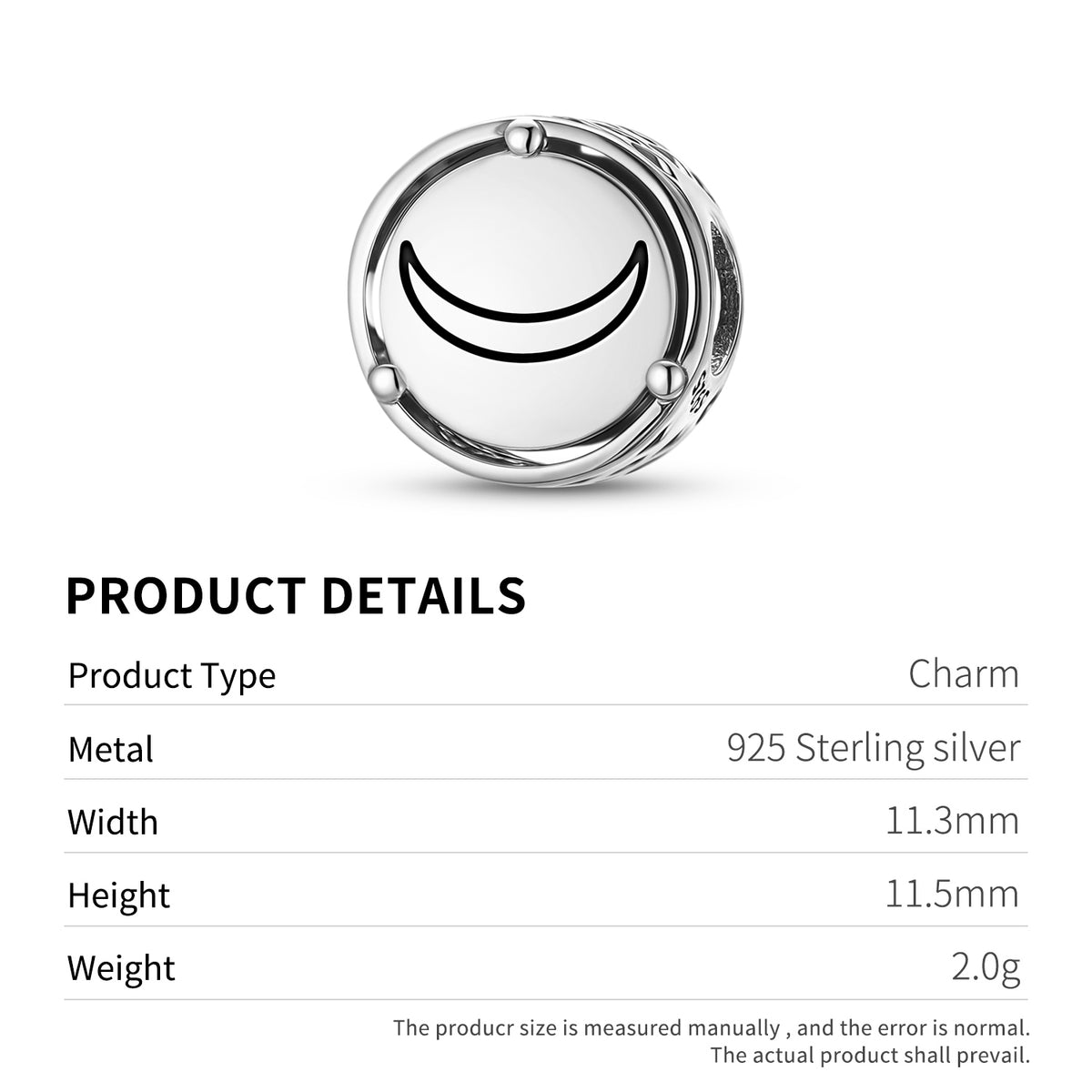 925 Sterling Silver Jainism Crescent Moon Charms For Bracelets & Necklaces Pendants Beads Jewelry Fit Pan Bracelet Charm Ethnic Cultural Symbols Gifts For Women
